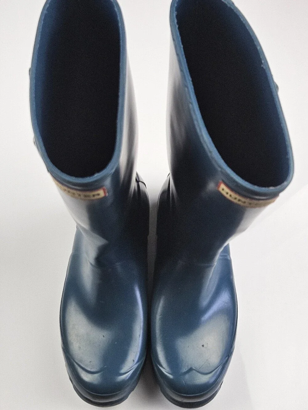 Hunter Original Kids Gloss Rain Boots Blue Size US 4B/5G EU 35/36 Waterproof